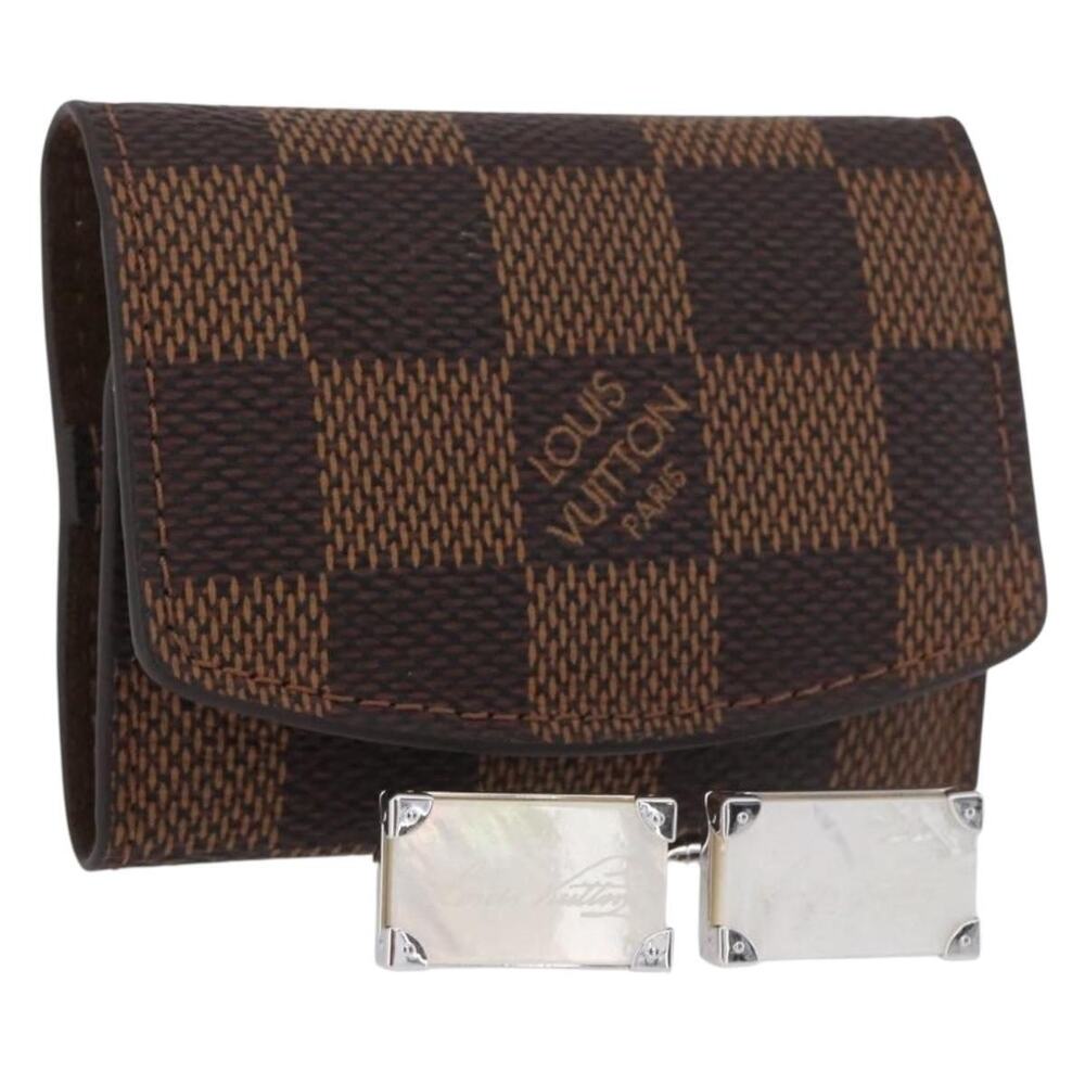 Louis Vuitton Damier Ebene Bouton De Manchette Senior Tulle Brown Cuffs